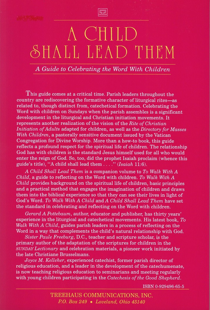 A Child Shall Lead Them BACK COVER